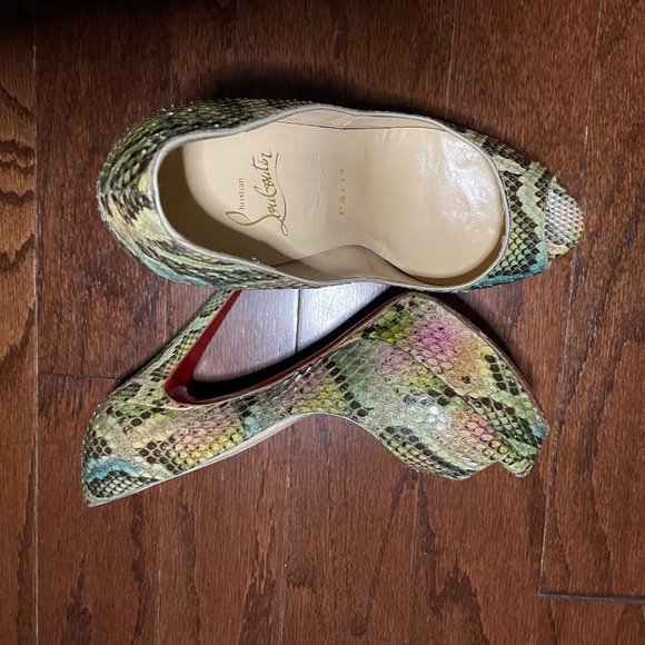 CHRISTIAN LOUBOUTIN LADY PEEP 150 PYTHON - Picture 2 of 6